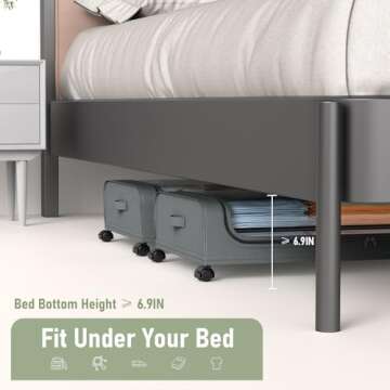 AUING Under Bed Storage with Wheels, 2Pack Under Bed Rolling Storage with 30.3" x 17.1" x 6.9", Under Bed Storage Containers with Lids, Under Bed Shoe Storage for Clothes Shoe Blanket Toy Book(Grey)
