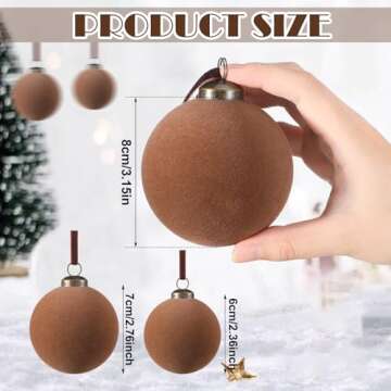 Foilswirl 18 Pcs Christmas Velvet Christmas Balls Bulk Flocked Xmas Tree Ball Ornaments Plastic Velv...