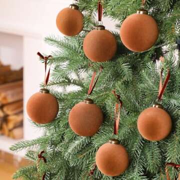 Foilswirl 18 Pcs Velvet Christmas Balls - Elegant Ornaments