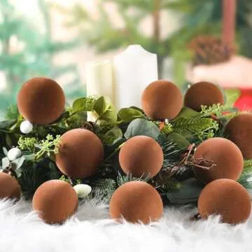 Foilswirl 18 Pcs Velvet Christmas Balls - Elegant Ornaments