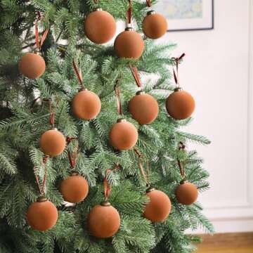 Foilswirl 18 Pcs Velvet Christmas Balls - Elegant Ornaments