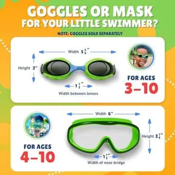 Frogglez Youth Wide View Anti-Fog Crystal Clear Swim Goggle Mask for Kids under 10 (Ages 4-10) Recommended by Olympic Swimmers; Premium Pain-Free Strap, Green