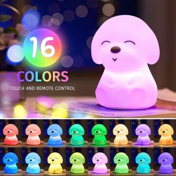 16 Color Changing Dog Night Light for Kids