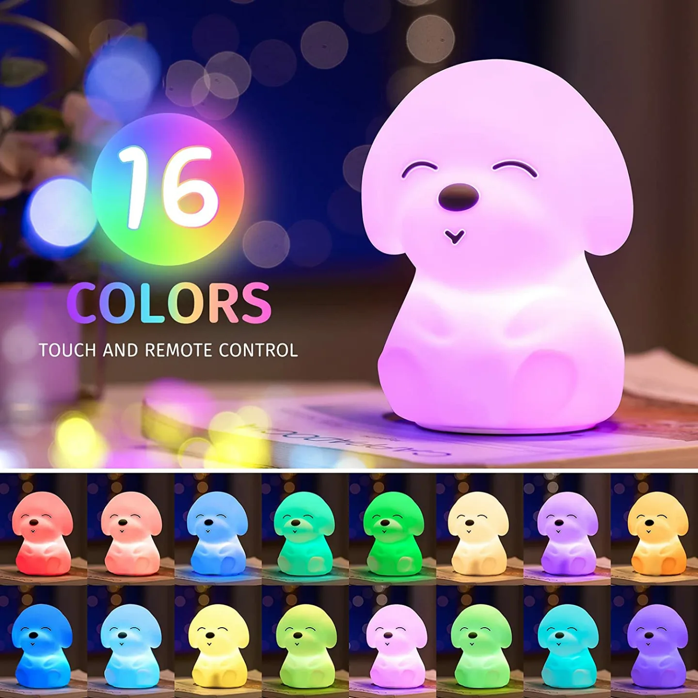 16 Color Changing Dog Night Light for Kids