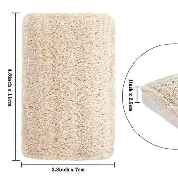 Wangda.G Upgrade Natural Loofah Kitchen Sponges 6 Pack, eco Friendly sponges for Dishes ,Reusable Kitchen sponges and scrubbers,luffa sponges Dish sponges for Washing Dishes dishwashing sponges