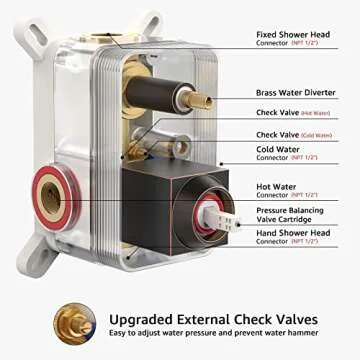 Iriber Oil Rubbed Bronze Shower System with 12 Inch Square Shower Head and Handheld Bathroom Rainfall Wall Mounted Shower Faucet Set Contain Shower Faucet Mixer Valve and Trim Kit (Valve Included)