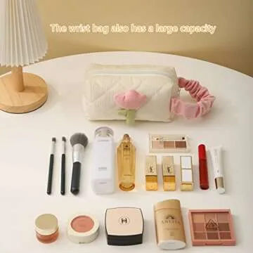 TrueLux Cute Corduroy Makeup Bag Set for Women