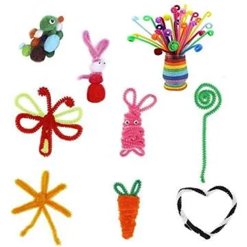 Pipe Cleaners Craft Set Meiso 500 Pcs Craft Supplies Including 100 Pcs Chenille Stems with 250 Pcs Pom Poms Craft and 150 Pcs Wiggle Googly Eyes Self Adhesive Assorted Colors Sizes for DIY Art Craft