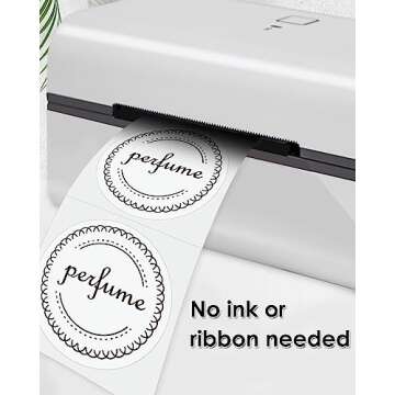 iEager 3 Inch Circle Thermal Sticker Labels, Self-Adhesive Round Direct Thermal Labels, Multi-Purpose Roll Thermal Stickers, 500 Labels, White