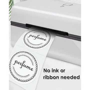 iEager 3 Inch Circle Thermal Sticker Labels, Self-Adhesive Round Direct Thermal Labels, Multi-Purpose Roll Thermal Stickers, 500 Labels, White