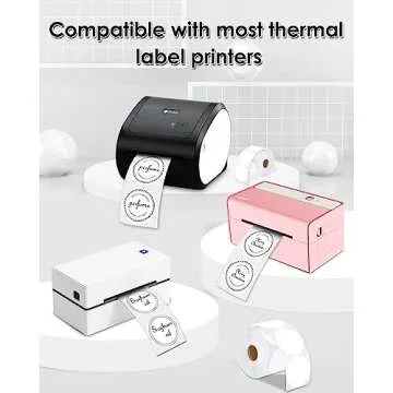 iEager 3 Inch Circle Thermal Sticker Labels, Self-Adhesive Round Direct Thermal Labels, Multi-Purpose Roll Thermal Stickers, 500 Labels, White