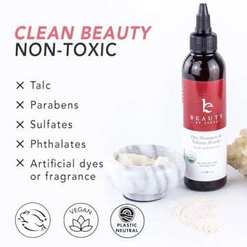 Organic Dry Shampoo Powder - USA Made with Natural Ingredients, Volumizing Powder for Hair Volume, Best Natural Dry Shampoo for Volume, Absorbs Oil & Freshens Hair, Travel-Friendly & Non-Aerosol