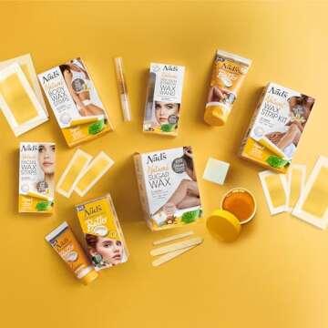 Nad's Wax Hair Removal For Women - Body+Face Wax - All Skin Types - At Home Waxing Kit With 6 Oz Sugar Wax, Cleansing Soap, Wooden Spatula, Re-Usable Cotton Strips