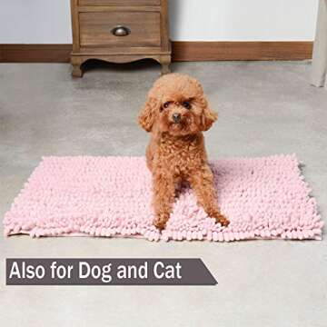 HomDSim 18" x 28" Shaggy Bathroom Bath Shower Rugs Mat Carpet Floor Non-Slip Soft Chenille Plush Abs...