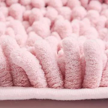 HomDSim 18" x 28" Shaggy Bathroom Bath Shower Rugs Mat Carpet Floor Non-Slip Soft Chenille Plush Absorbent Luxury Microfiber Bristles Washable Kitchen Laundry Rug Bedroom Blanket