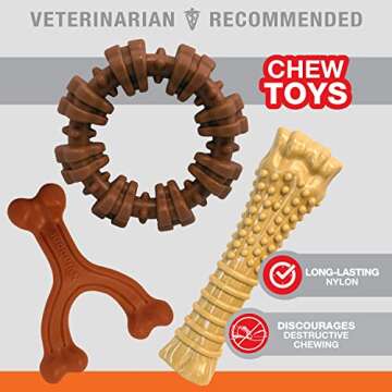 Nylabone Customer Favorites Power Chew Toy Bundle for Large Dogs - 3 Pack, Indestructible Chew Toys ...