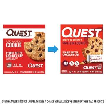 Quest Nutrition Peanut Butter Chocolate Chip High Protein Cookie, Keto Friendly, Low Carb, 24.5 Oz, ...