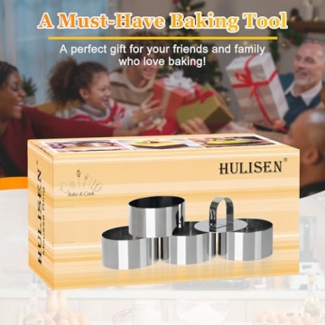 HULISEN Round Cake Ring Mold Set for Perfect Desserts