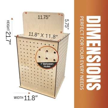 TORCHED DISPLAYS Rotating Display Stand – 22.5 x 16.76-inch – Rotating Organizer Wood Pegboard ?...