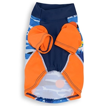 PlayaPup Dog Sun Shirt - USA Made, UPF 50+, Tropical Blazing Island - 3X-Large