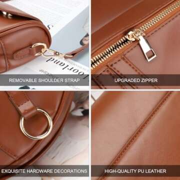 JBB Women Saddle Shoulder Bag Clutch Purse Small Crossbody Bag Satchel Bags Handbag PU Leather Brown