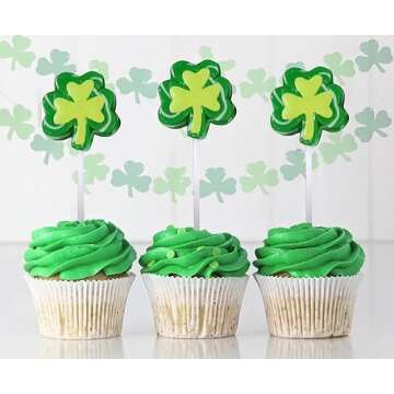 12 Shamrock Lollipops - St Patricks Day Candy and Party Favors - Irish Candy