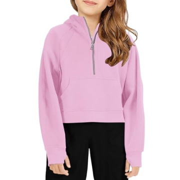 Doshoop Girls Fleece-Lined Cropped Hoodie - Warm, Stylish & Comfy
