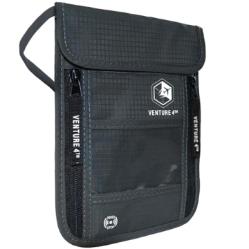 VENTURE 4th RFID Blocking Neck Wallet Secure Travel Pouch