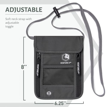 VENTURE 4th RFID Blocking Neck Wallet Secure Travel Pouch