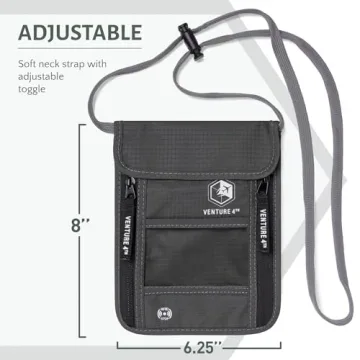VENTURE 4th RFID Blocking Neck Wallet Secure Travel Pouch