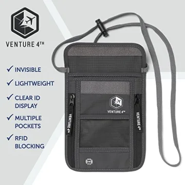 VENTURE 4th RFID Blocking Neck Wallet Secure Travel Pouch