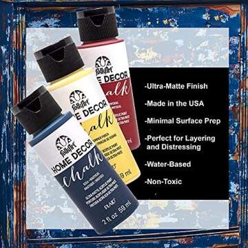 FolkArt Assorted Home Décor Acrylic Chalk Paint For Crafts, 2 fl oz Ultra Matte Acrylic Chalk Paint For Easy To Apply DIY Arts And Crafts, Art Supplies With An Ultra Matte Finish,Antique Green