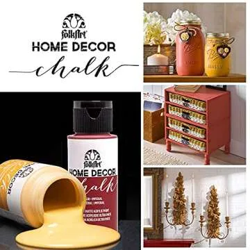 FolkArt Assorted Home Décor Acrylic Chalk Paint For Crafts, 2 fl oz Ultra Matte Acrylic Chalk Paint For Easy To Apply DIY Arts And Crafts, Art Supplies With An Ultra Matte Finish,Antique Green