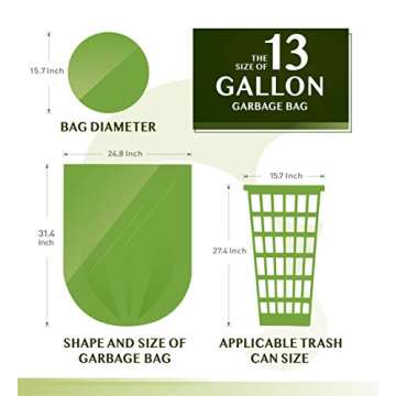 Eco-Friendly FORID 13 Gallon Compostable Trash Bags
