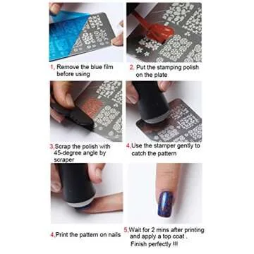 WOKOTO Nail Art Stamping Plates Set – 5 Unique Designs