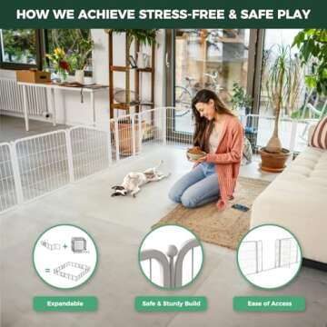 FXW Homeplus Indoor Dog Playpen - Stress-Free and Safe Play, 32 Inch 6 Panels for Puppy and Small Do...