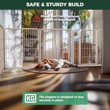FXW Homeplus Indoor Dog Playpen - Stress-Free and Safe Play, 32 Inch 6 Panels for Puppy and Small Dogs, White│Patented