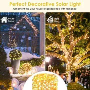 Extra-Long 144FT Solar Christmas Lights for Outside, 2 Pack 400LED Solar String Lights Outdoor, Waterproof Copper Wire with 8 Modes Twinkle Fairy Lights for Tree Garden Party Xmas Decor (Warm White)