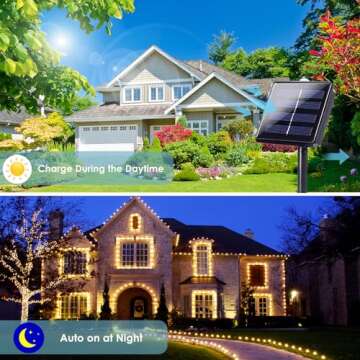 Extra-Long 144FT Solar Christmas Lights for Outside, 2 Pack 400LED Solar String Lights Outdoor, Waterproof Copper Wire with 8 Modes Twinkle Fairy Lights for Tree Garden Party Xmas Decor (Warm White)