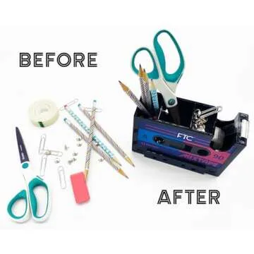 FTC Fun Cassette Tape Dispenser - Retro Office Supplies Holder - Vintage Desk Decor Accessories - 6.70" x 1.98" x 4.53" (Mix Tape)