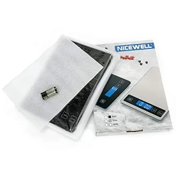 Nicewell Food Scale Digital Weight Grams and oz, 22lb Kitchen Scale for Cooking Baking, 1g/0.1oz Precise Graduation, Sleek Tempered Glass Platform (Black)