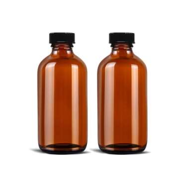 8 oz Amber Glass Boston Bottles with Airtight Caps