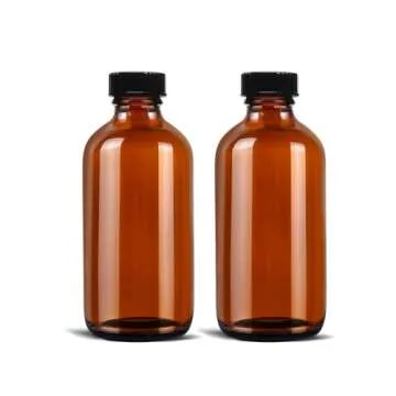 8 oz Amber Glass Boston Bottles with Airtight Caps