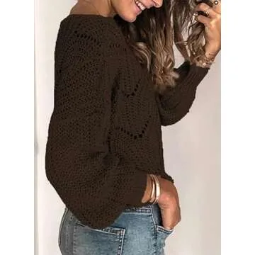 Dokotoo Cute Women’s Hollow Out Sweater for Fall