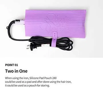 VODANA Professional GlamWave Ceramic Curling Iron White 1.6inch(40mm) + Heat Resistant Pad/Mat Pouch 240 Pink