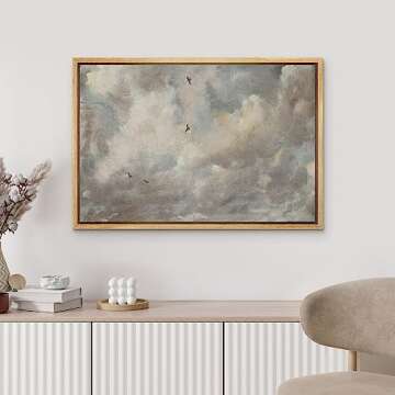 MUDECOR Framed Canvas Art - Storm Cloud & Birds
