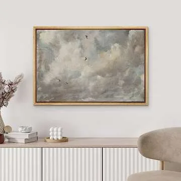 MUDECOR Framed Canvas Art - Storm Cloud & Birds