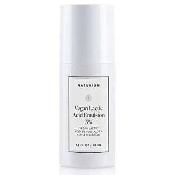 Naturium Vegan Lactic Acid Emulsion 5% Plus Aloe & Alpha Bisabolol, Aging Skin Treatment, 1.7 oz
