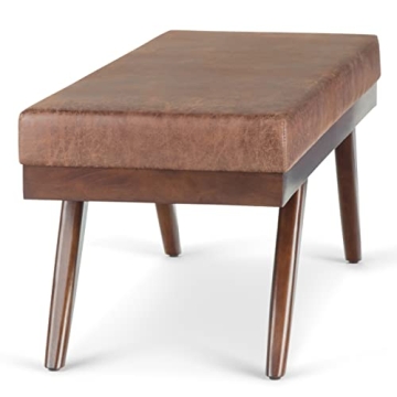 SIMPLIHOME Chanelle Wide Mid Century Ottoman Bench