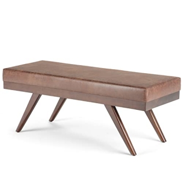 SIMPLIHOME Chanelle Wide Mid Century Ottoman Bench